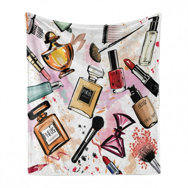 Flannel Blankets Makeup Brush Pattern Warm Cozy Blankets Throw for Couch Sofa Bedding 50x60 Flannel Blankets Makeup Brush Pattern Warm Cozy Blankets Throw for Couch Sofa Bedding 50x60